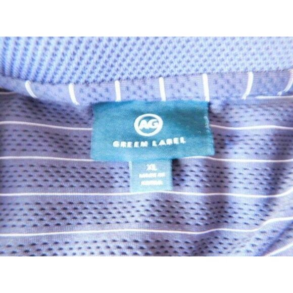 AG Green Label XL Gray White Stripe Men's  POLO - Picture 6 of 7